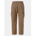 Men Pinstriped Utility Flat Pocket Ankle Length Drawstring Long Pants