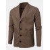 Mens Brown Vintage Single  Breasted Jacket With Double Pocket