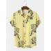 Mens Tiger Graphic Lapel Collar Short Sleeve Soft Comfy Shirts