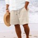 Men's Cotton Blend Striped Beach Drawstring Shorts 98769744Y