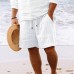 Men's Cotton Blend Striped Beach Drawstring Shorts 98769744Y