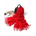 Pure Wool Scarf Shawl w/ Fringed Decoration 200x70cm/79