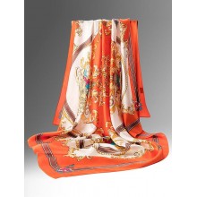 Orange Harmony Silk Square Scarf 110