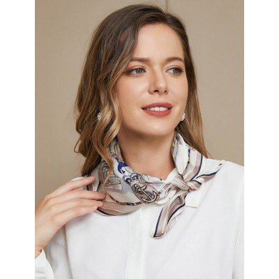 100% Pure Silk Printed Square Scarf 53x53cm 100% Pure Silk Printed Square Scarf 53x53cm