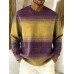 Retro Gradient Multicolor Pattern Art Print Knit Pullover Sweater