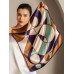 Pure Silk Geometric Pattern Square Scarf - Size 53x53cm Pure Silk Geometric Pattern Square Scarf - Size 53x53cm