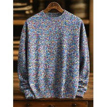 Colorful Random Spots Decorative Pattern Knit Pullover Sweater