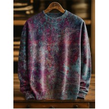 Colorful Abstract Gradient Pattern Art Print Knit Pullover Sweater