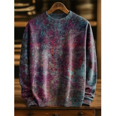 Colorful Abstract Gradient Pattern Art Print Knit Pullover Sweater