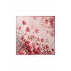 Pure Silk Rose Pattern Square Scarf - Size 53x53cm