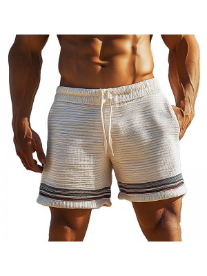 Men's Simple Woolen Striped Beach Shorts MTA1452C2P