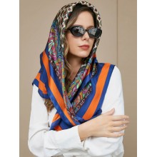 Pure Silk Bohemian Square Scarf / Shawl 86x86cm