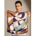 Pure Silk Geometric Pattern Square Scarf - Size 53x53cm Pure Silk Geometric Pattern Square Scarf - Size 53x53cm