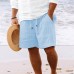 Men's Cotton Blend Striped Beach Drawstring Shorts 98769744Y