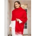 Pure Wool Scarf Shawl w/ Fringed Decoration 200x70cm/79