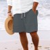 Men's Cotton Blend Striped Beach Drawstring Shorts 98769744Y
