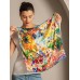 Pure Silk Oil Painting Square Scarf - Size 53x53cm Pure Silk Oil Painting Square Scarf - Size 53x53cm