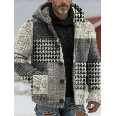 Casual Abstract Art Print Botton-up Sweater Cardigan