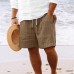 Men's Cotton Blend Striped Beach Drawstring Shorts 98769744Y