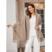Pure Wool Scarf Shawl w/ Fringed Decoration 200x70cm/79