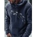 Deep Sea Sharks Print Casual Knitted Hoodie Sweater