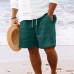 Men's Cotton Blend Striped Beach Drawstring Shorts 98769744Y